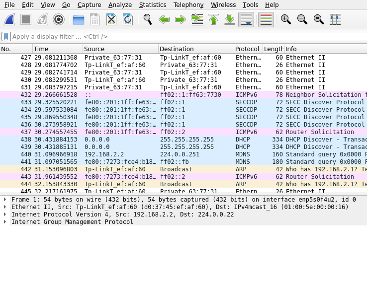 Wireshark: Main window