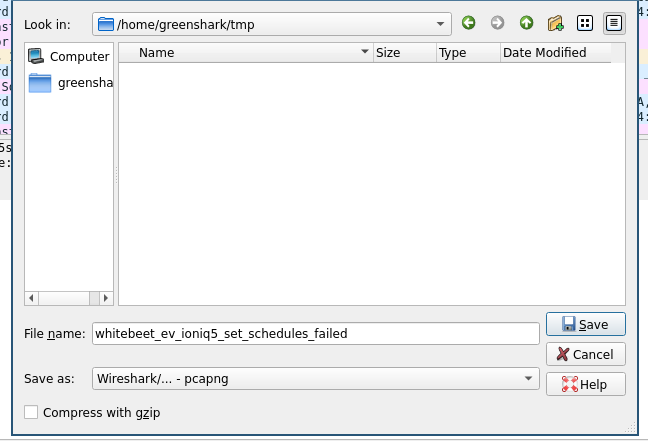 Wireshark: Save dialogue